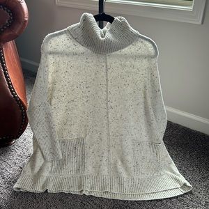 Loft Flecked Pocket Poncho Sweater